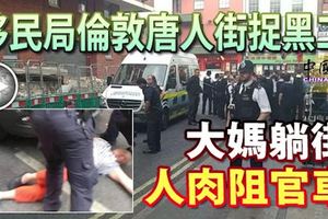 移民局倫敦唐人街捉黑工-大媽躺街-人肉阻官車