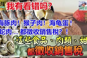 我有看錯嗎？這些食品、肉類、甜食都徵收銷售稅!