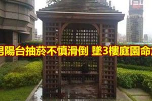 男陽台抽菸不慎滑倒墜3樓庭園命危