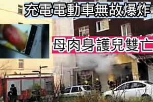 充電電動車無故爆炸母肉身護兒雙亡