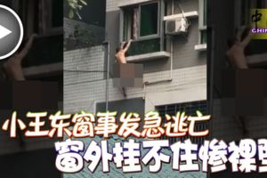 (有現場視頻看）小王東窗事發急逃亡-窗外掛不住慘裸墜！