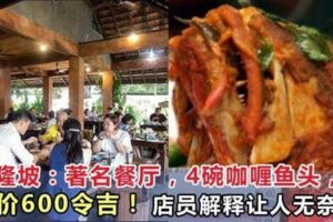 吉隆坡：著名餐廳4碗咖喱魚頭，要價600令吉！店員解釋讓人無奈