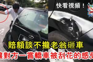 車子被撞火氣大，賠額談不攏，老翁砸車讓對方一嘗轎車被刮花的感受！【快看視頻！】