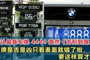 公認最衰車牌4444竟然【吉利到爆】！車牌是吉是凶原來是有Formula的！