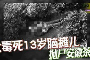 耗盡家產，感到萬念俱灰！父毒死13歲腦癱兒，拋屍安徽茶園