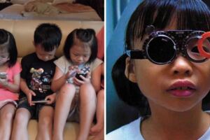 才1歲就讓女兒玩手機　2歲女「眼睛近視900度」爸媽崩潰