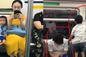 同一節車廂、兩個不同的家庭，讓人深深體會家教的重要！網友：兩張照片足以看出兩個孩子的未來！