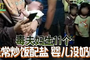 毒夫婦生11個經常炒飯配鹽嬰兒沒奶喝