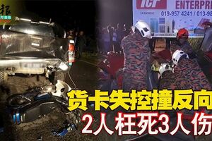 貨卡失控撞反向道2人枉死3人傷