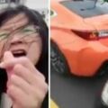 大媽毀跑車怒嗆：「先森～一點刮痕自己吸收」，丟錢就想跑！結局車主傻眼到無言！