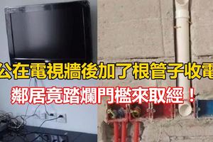 老公不過在電視牆後加了根管子收電線，鄰居竟踏爛門檻來取經！