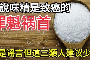 都說味精是致癌的「罪魁禍首」雖是謠言但這三類人建議少吃