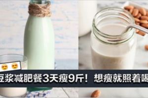 豆漿減肥餐3天瘦9斤！想瘦就照著喝！ 