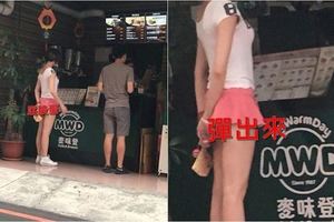 裙子太短蓋不住屁屁...短裙妹買早餐附贈屁蛋！半個美尻露在外，網暴動：裡面沒穿？