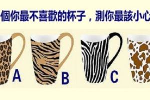 選一個你最不喜歡的杯子，測你最該小心誰？