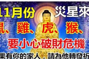 11月災星來犯，小心破財危機，5大生肖牢記一個不要做，消災祈福！