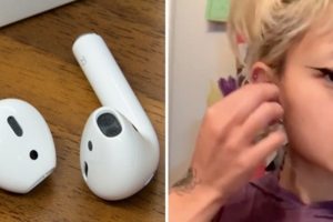 不用再害怕會弄丟蘋果Airpods　少女DIY「耳環＋耳機」大受歡迎