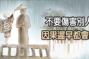 不要傷害別人，因果遲早都會來……