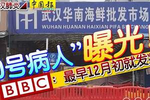 誰是武漢肺炎的「零號病例」？「0號病人」曝光！BBC：最早12月初就發病