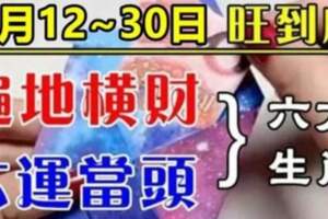 6月12~30日大運當頭，旺到月底遍地橫財的生肖