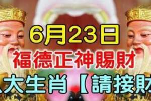 6月23日福德正神賜財，八大生肖請接財