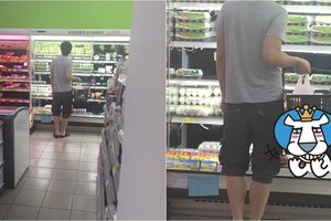 [笑話] 颱風天去超市意外看到超爆笑一幕！硬漢手上拿的東西超狂...這後勁太強！