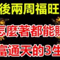 8月後兩周福旺財旺，財富通天的3生肖，怎麼著都能賺