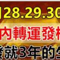 這些生肖，3月28.29.30日3天內轉運發橫財，一發就3