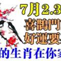 7月2.3.4日喜鵲門前停，好運要來到的生肖