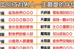 「做到這些事，男人從此離不開妳」！如何成為12星座男一生「最愛」的伴侶！