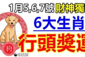 1月5,6,7號財神獨寵，大走狗屎運，橫財入宅，行頭獎運的生肖