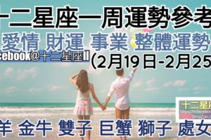 【十二星座一周運勢!】愛情、財運、事業、整體運勢，一起來參考看看。白羊、金牛、雙子、巨蟹、獅子、處女座（2月19日-2月25日）