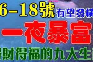 6月16-18號有望發橫財一筆，一夜暴富的生肖，有你嗎