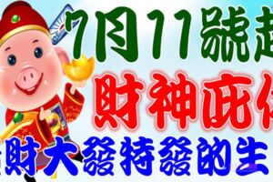 7月11號開始財神庇佑，橫財大發特發的生肖