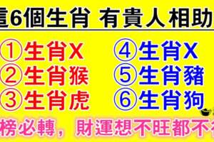 這6個生肖4月財運想不旺都不行，因為會有貴人相助！