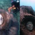 潛水員在海底發現神秘人臉，當場被嚇壞！沒想到真相讓人感慨不已！.....