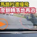 「亡命關頭」？男童闖馬路秒遭撞飛，他360度翻轉落地再逃！