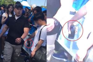 周子瑜穿短裙疑遭眼鏡男偷拍底褲，對方回應:「只是手酸，並非想偷拍。」