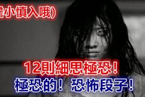 12則細思極恐！極恐的！恐怖段子！（膽小慎入哦）