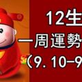 12生肖一周運勢預報（9.10-9.16）