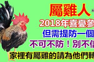 屬雞人：2018年喜憂參半但需提防一個人，不可不防！別不信！家裡有屬雞的請為他們轉發