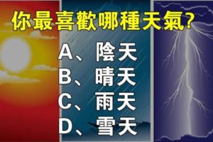 心理測試：你喜歡哪種天氣，暴露了你的性格脾氣