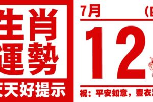 12生肖天天生肖運勢解析（7月12日）