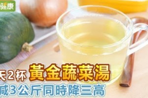 一天兩杯黃金蔬菜湯，月減3公斤同時降三高