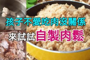 孩子不愛吃肉沒關係，來試試自製肉鬆，孩子天天吵著要吃