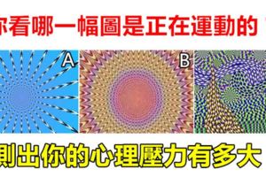 心理測試：你看哪一幅圖是正在運動的？測出你的心理壓力有多大！