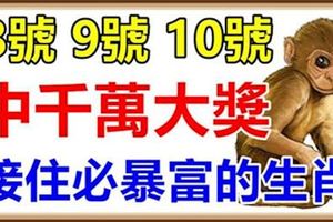 11月8號9號10號財神進門，中一次千萬大獎，接住必一夜暴富的4大生肖