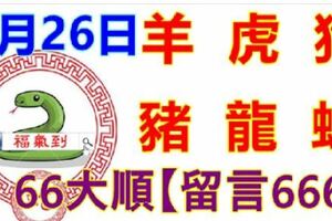 2月26日生肖運勢_羊、虎、狗大吉