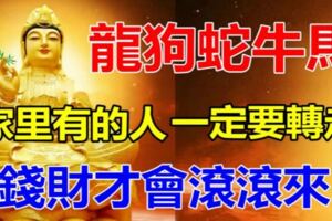 家裡有「龍狗蛇牛馬」的人，一定要轉走，財富才能不請自來