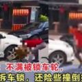 轎車被鎖車輪後，竟動手拆除輪胎鎖，還險些撞倒執法官員！